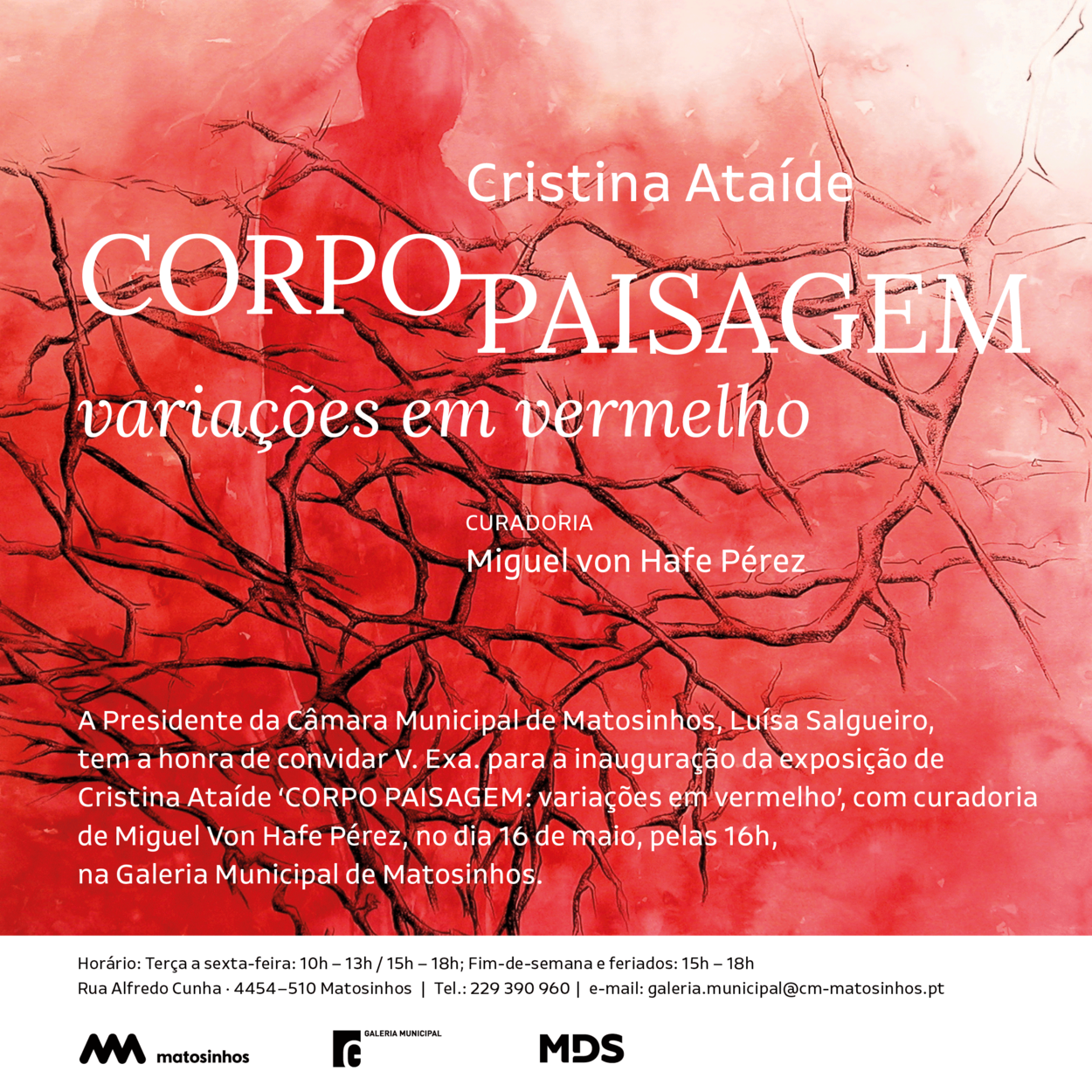 Convite para a Inaugura&ccedil;&atilde;o da exposi&ccedil;&atilde;o de Cristina Ataide, na Galeria Municipal de Matosinhos